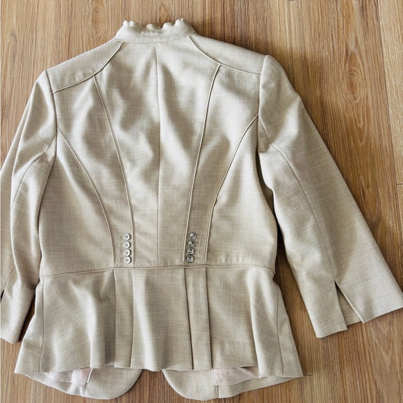 White House Black Market Suit 2 Piece Jacket & Pants Tan Womens 8 Office Career - Picture 9 of 12